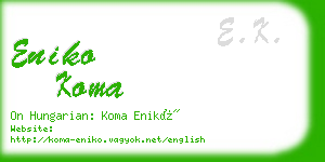 eniko koma business card